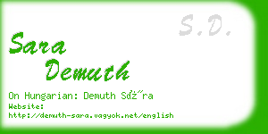sara demuth business card